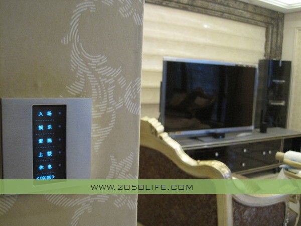 安装在客厅及楼道口的液晶智能触摸面板